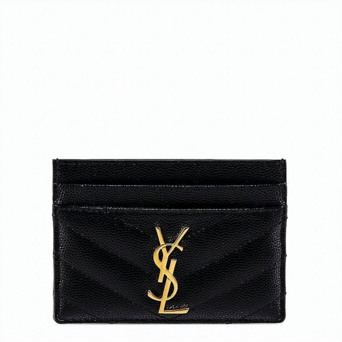 Chevron Quilted Calf Leather Card Case