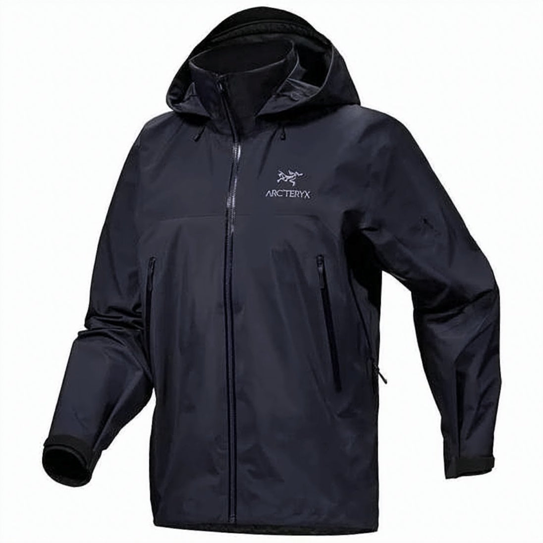 Hooded Black Nylon Jacket