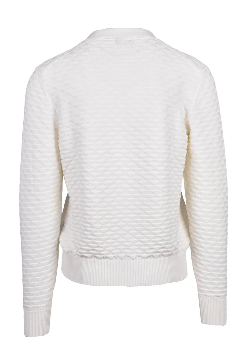 Cotton Zip Cardigan - White