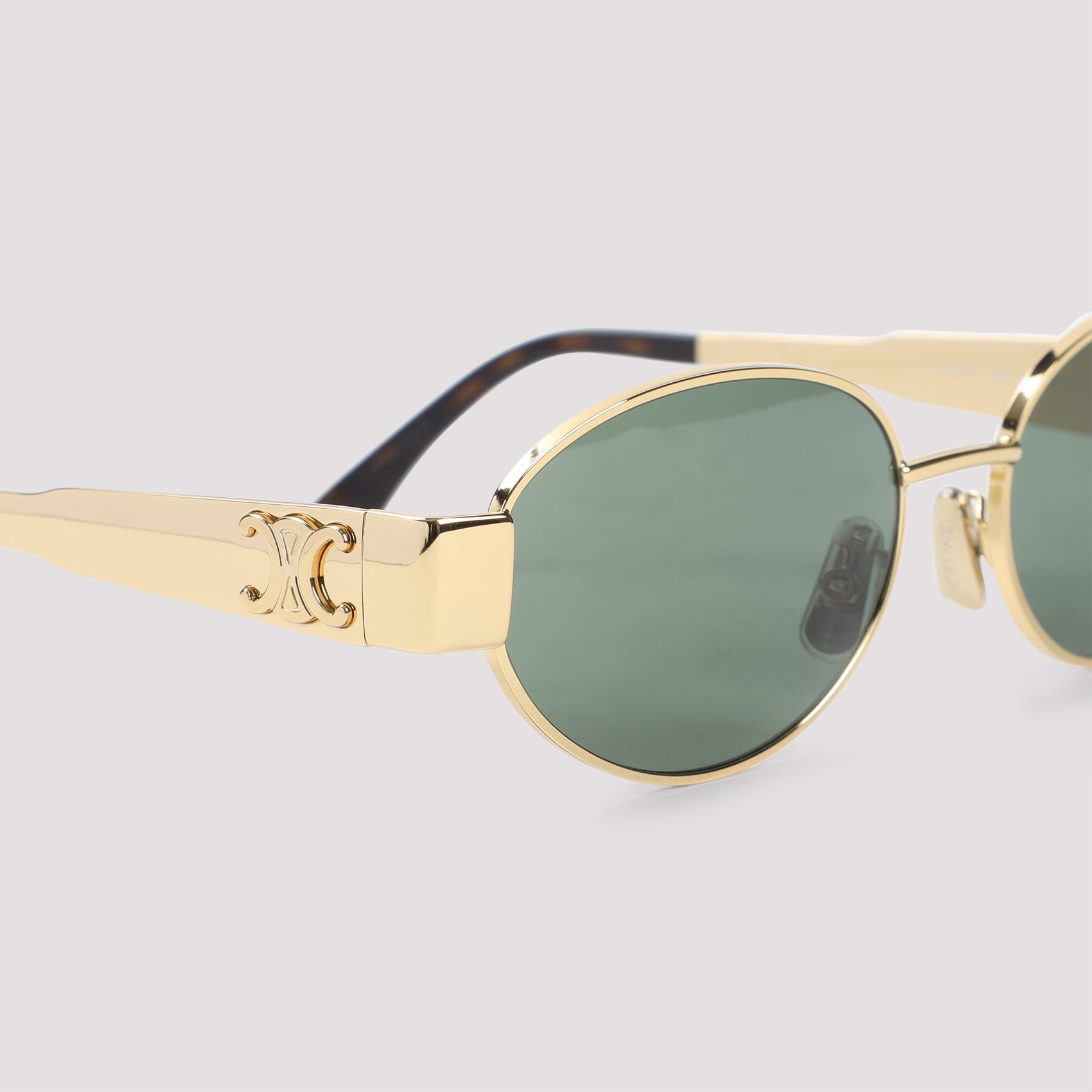 Oval Sunglasses With Golden-Toned Metal Frame