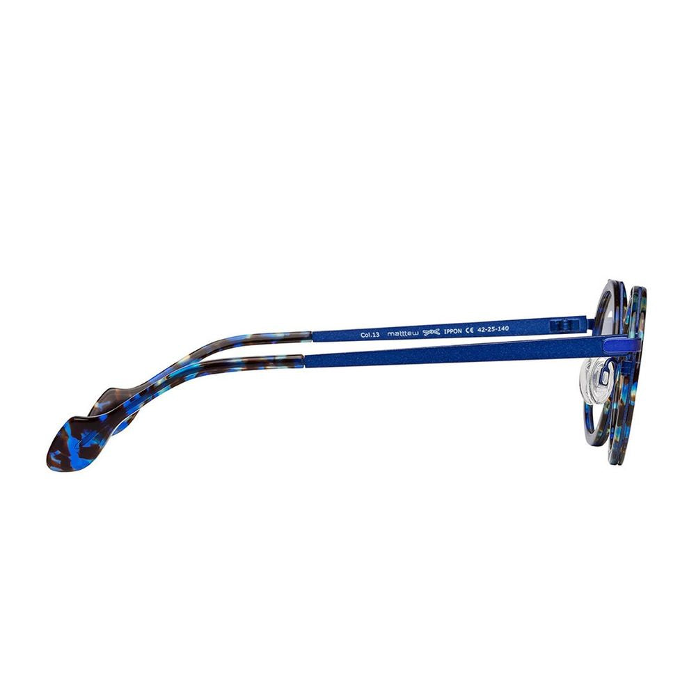 Ippon Geometric Celluloid Sunglasses With Blue Accents