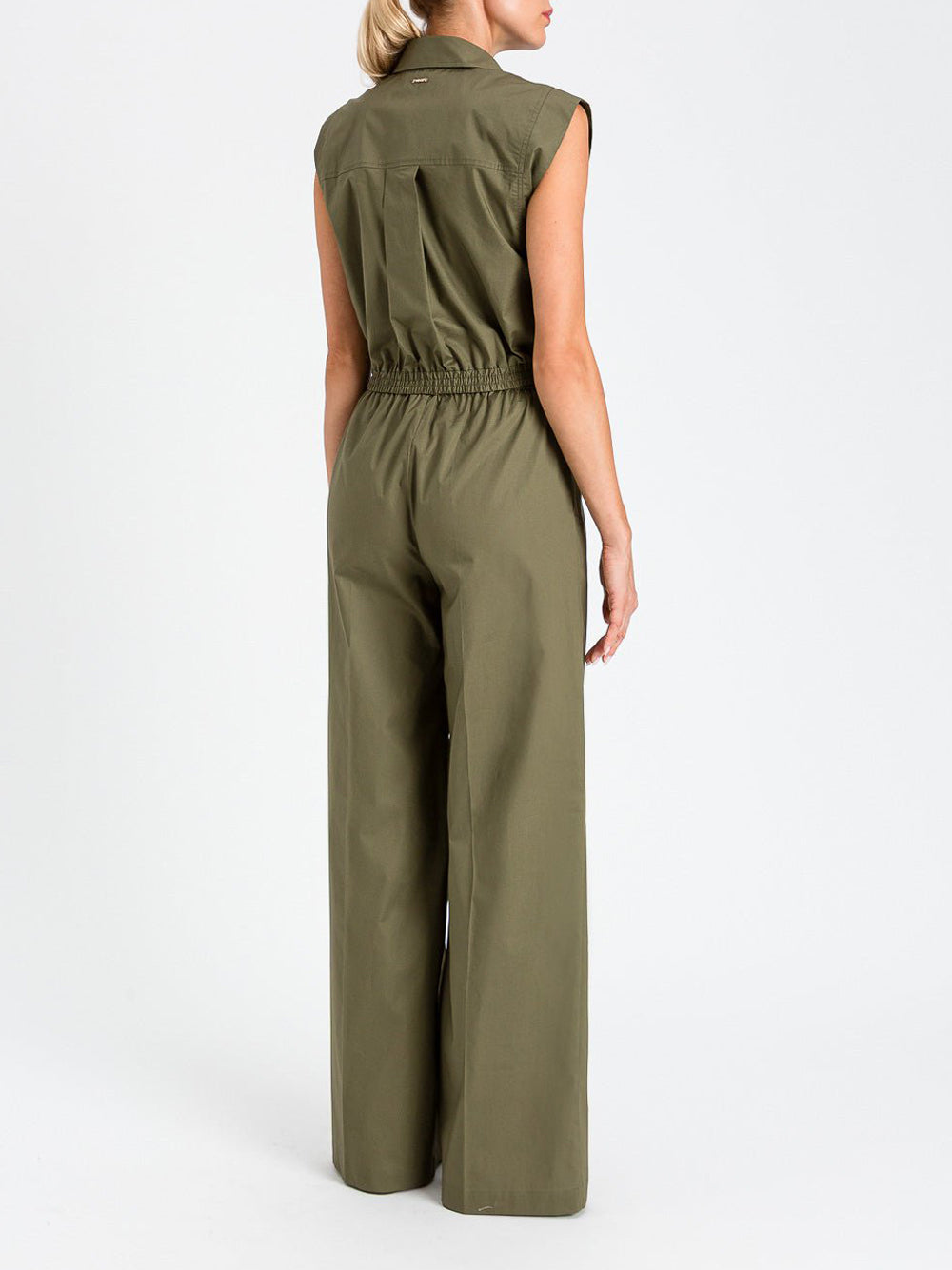 Wide-Leg Pants with Drawstring Waist and Button-Detail Pockets
