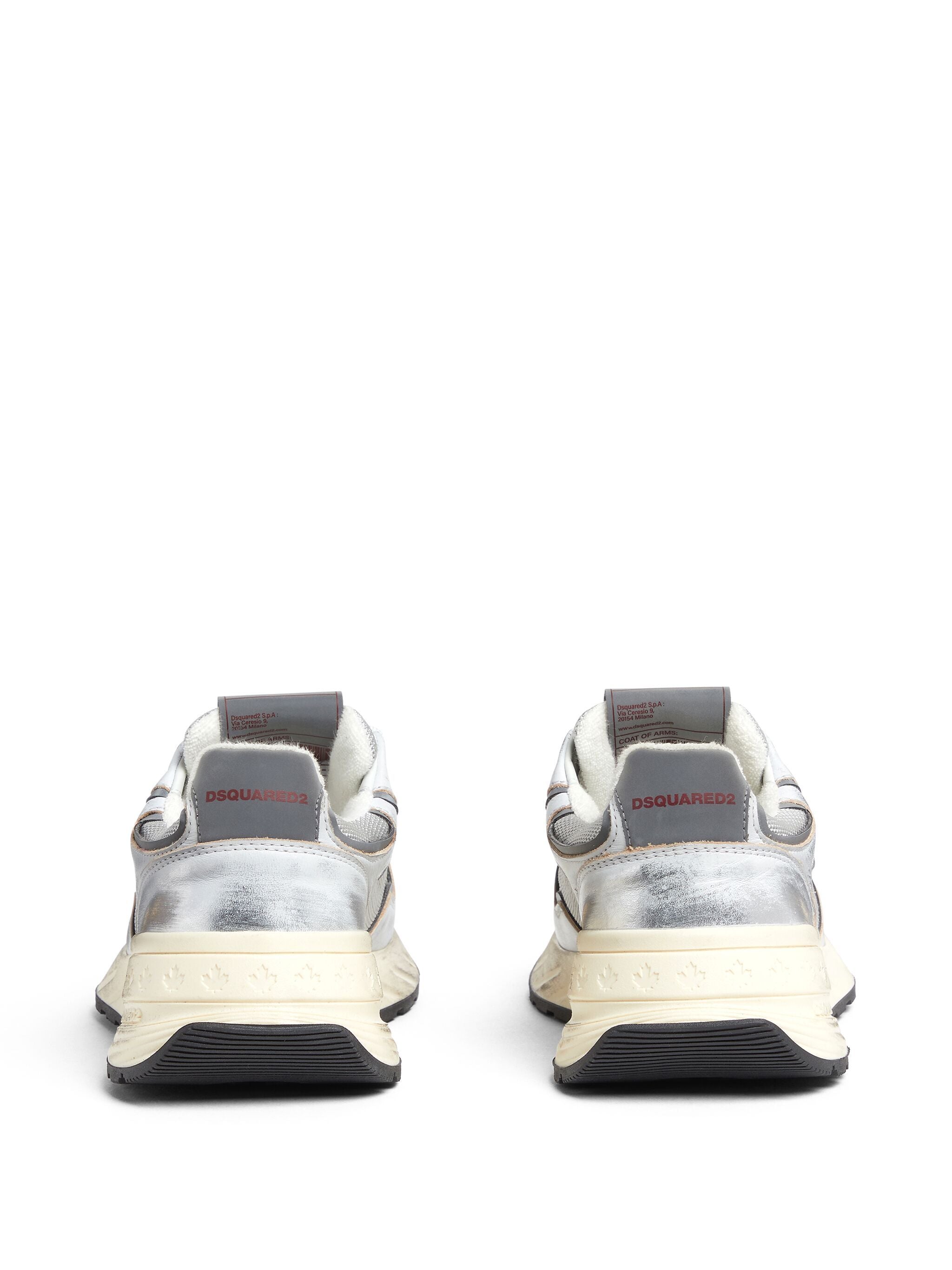Sprinter Silver Leather Mesh Vintage Sneakers