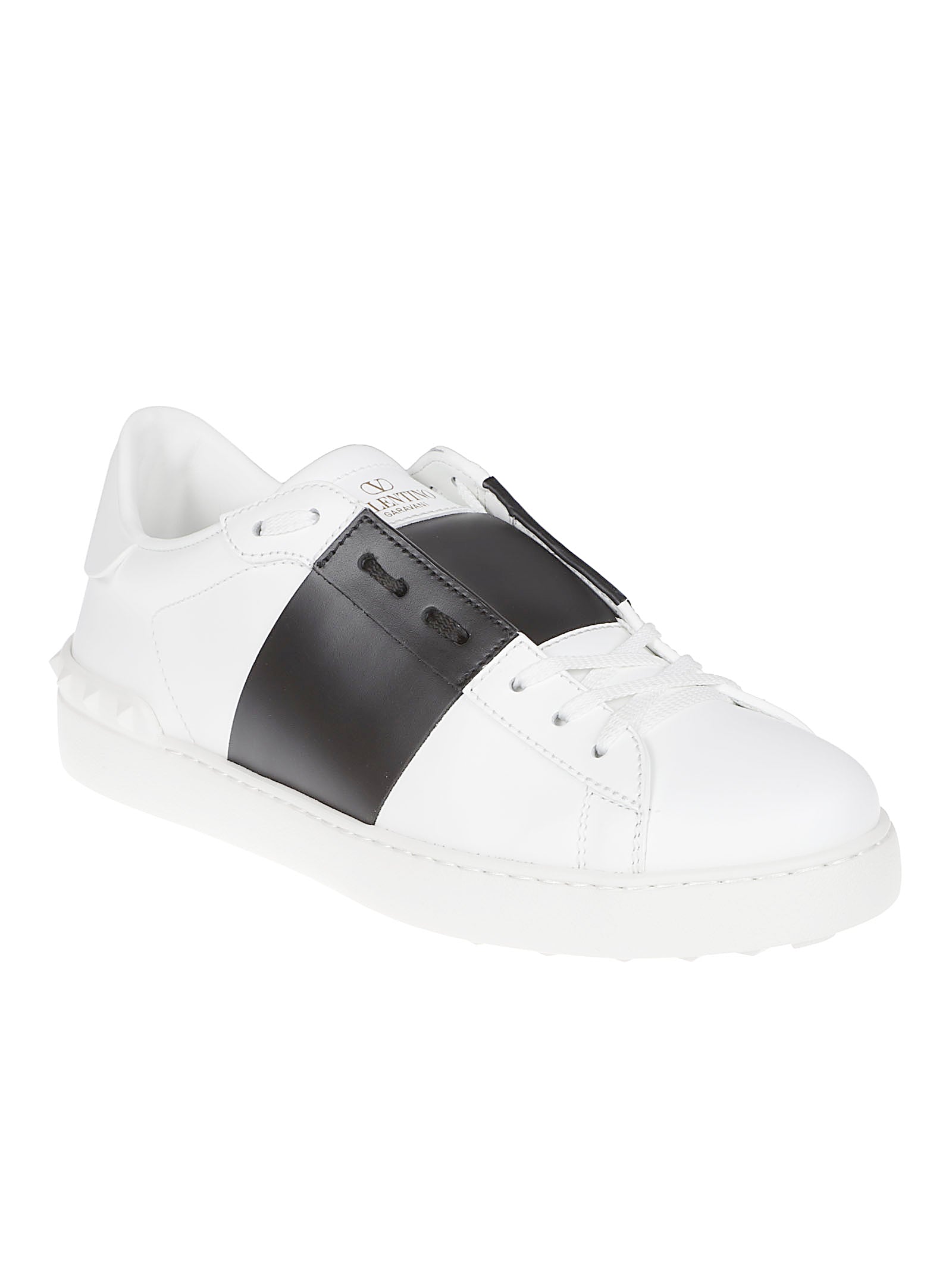 Low-Top White Sneakers With Contrasting Band