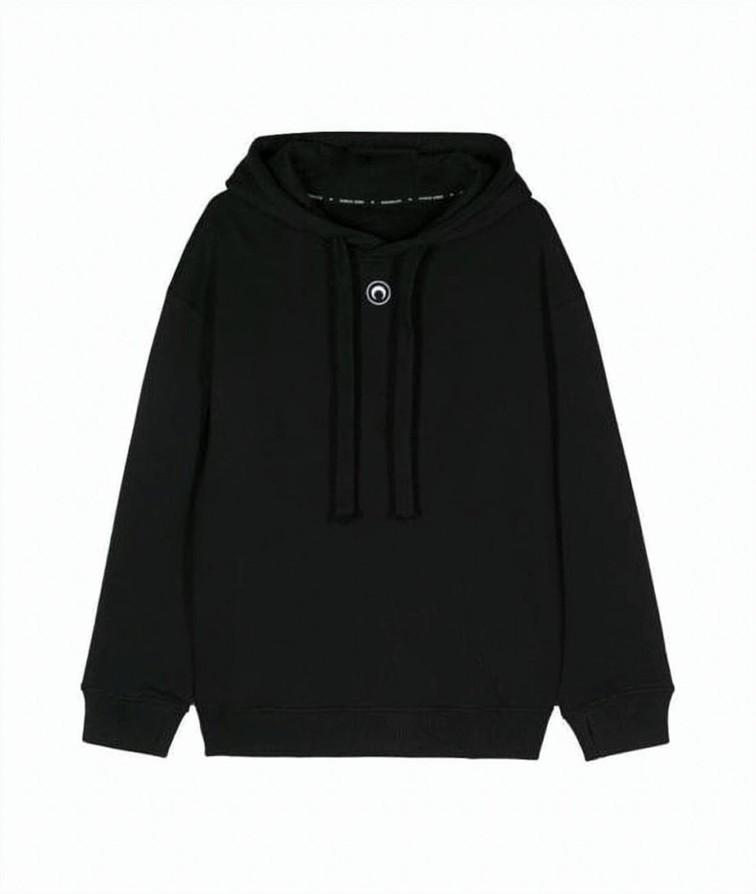 Black Hoodie with Circular Emblem