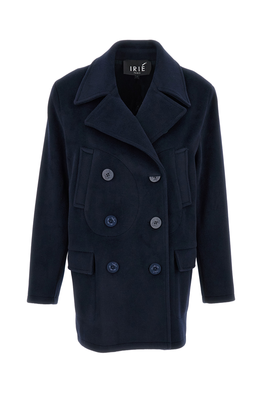 Structured Blue Jacket With Front Zipper