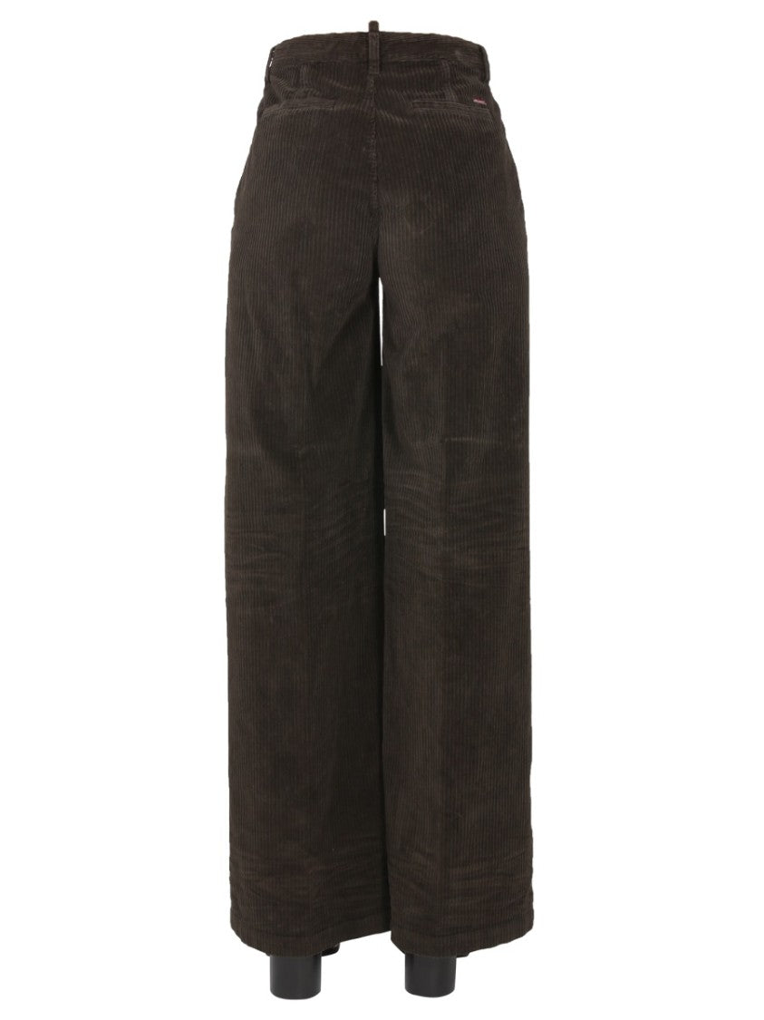 High-Waisted Brown Wide-Leg Pants