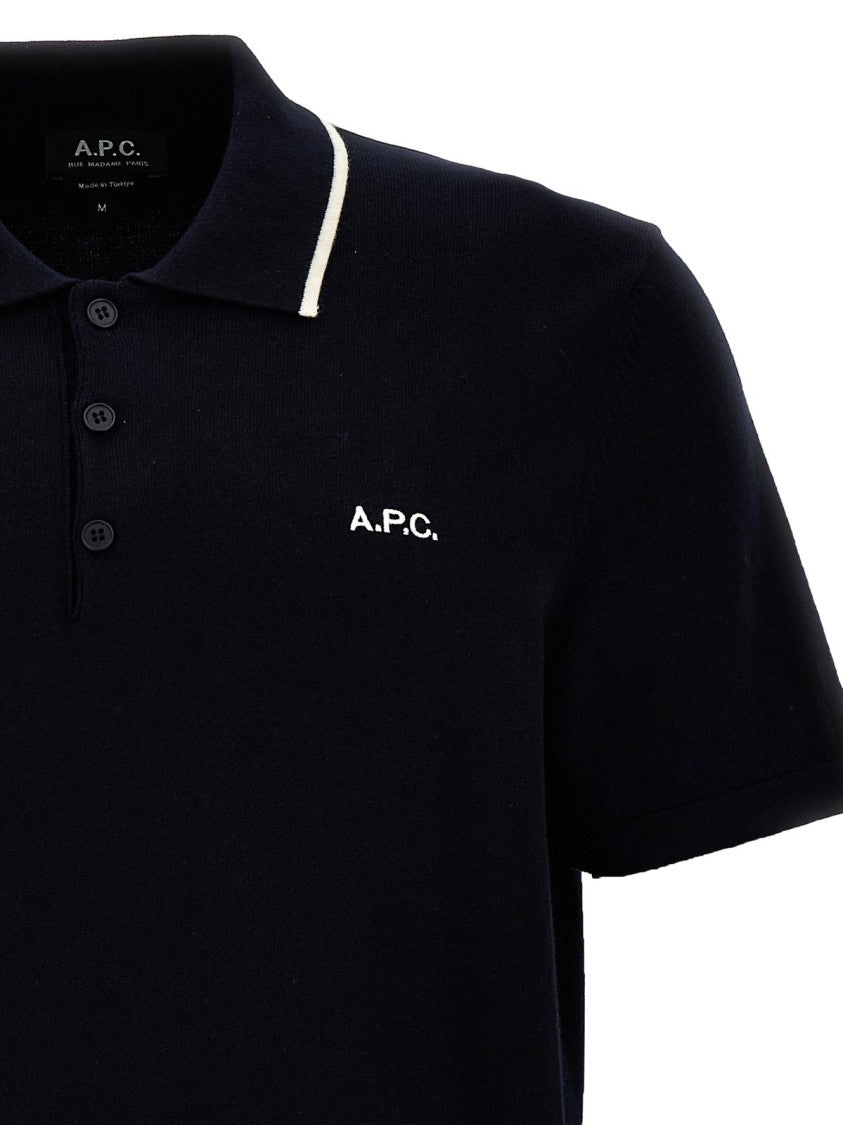 Short-Sleeve Polo Shirt with Ribbed Collar