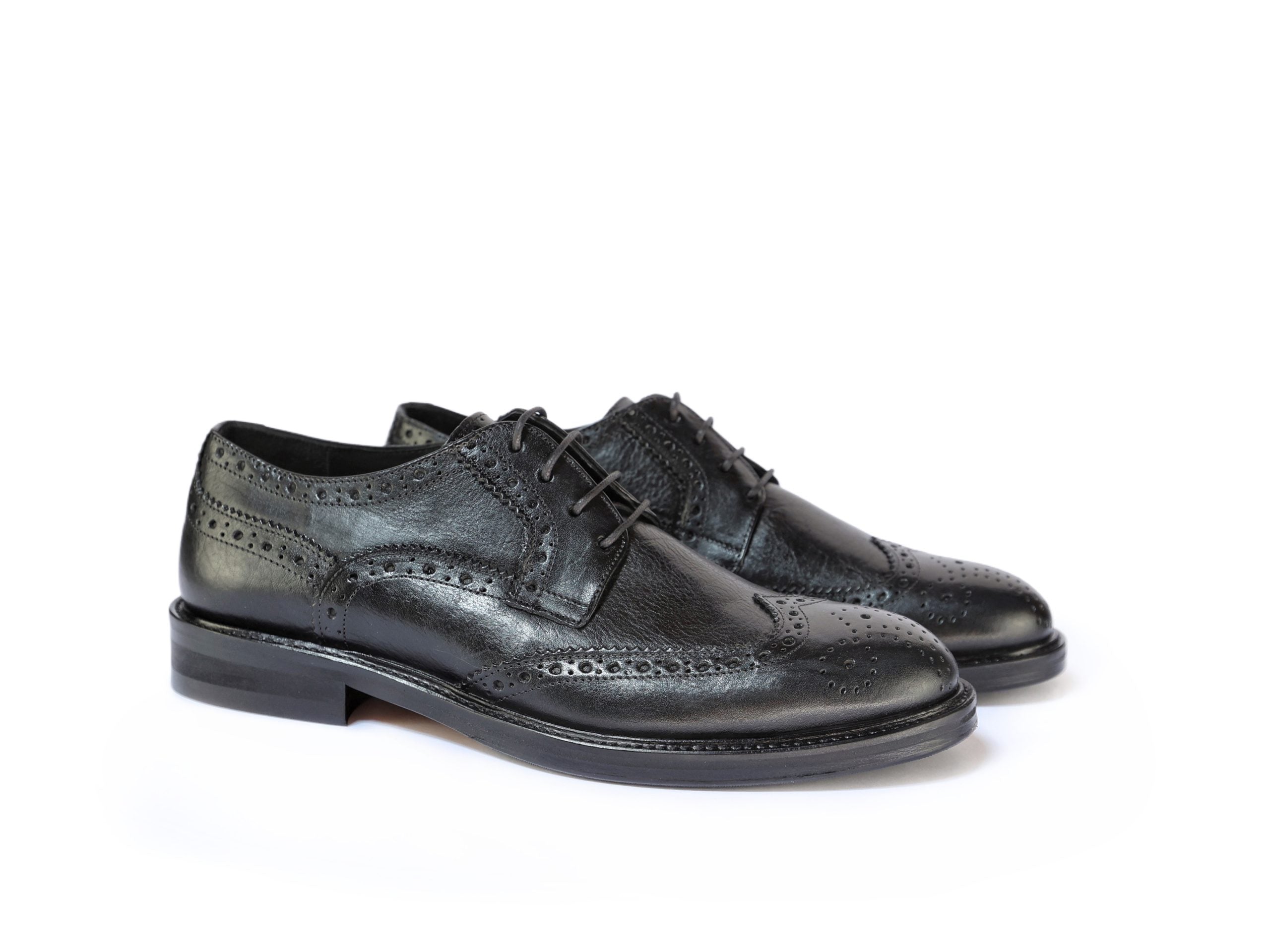 Derby Priston with Textured Buffalo Leather