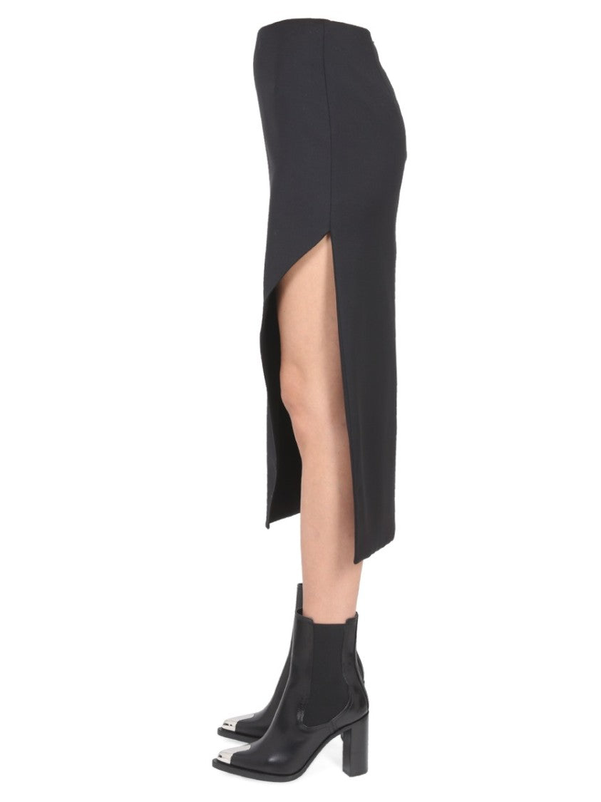 Midi Skirt With Bold Side Slit