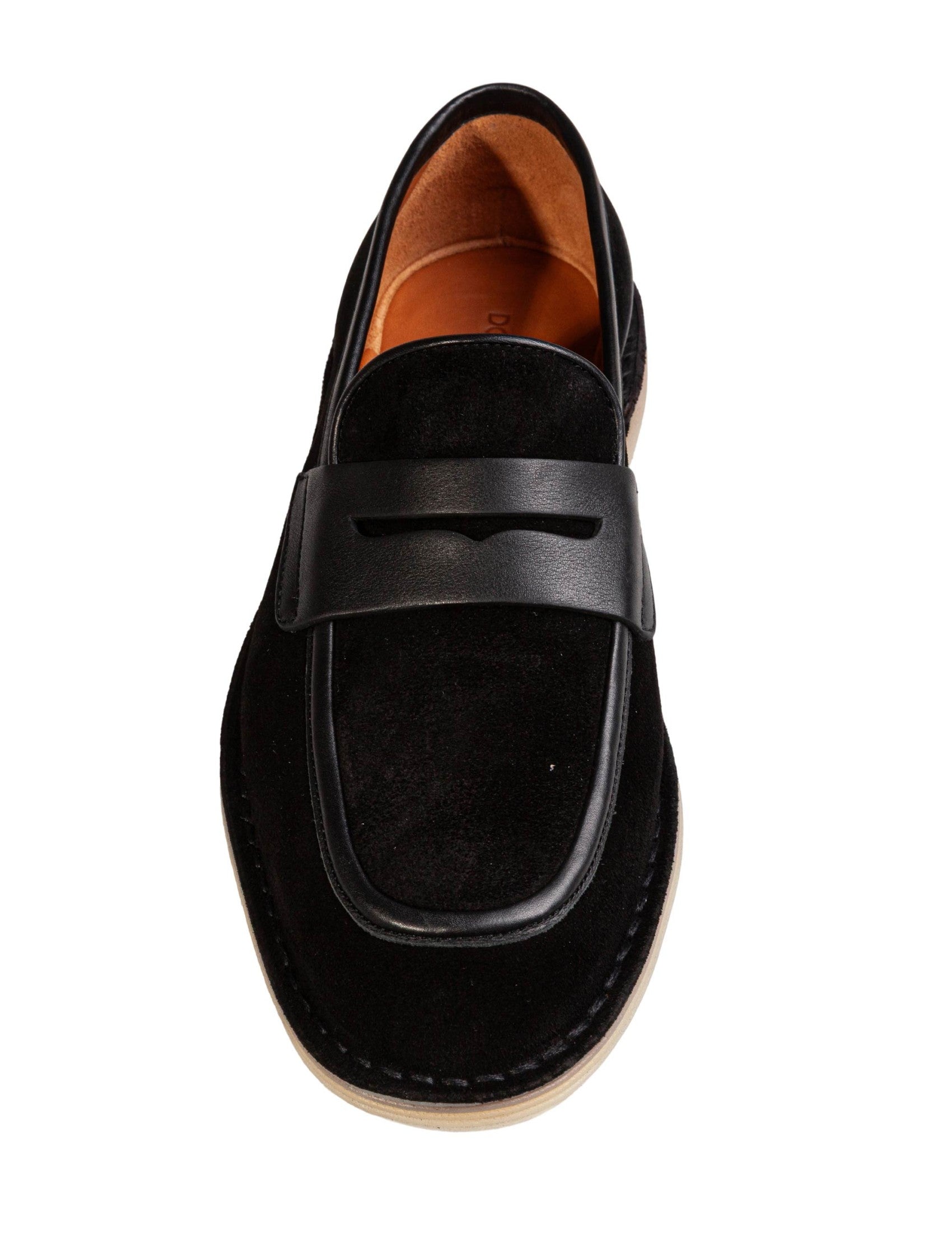 Black Split Calfskin Slippers