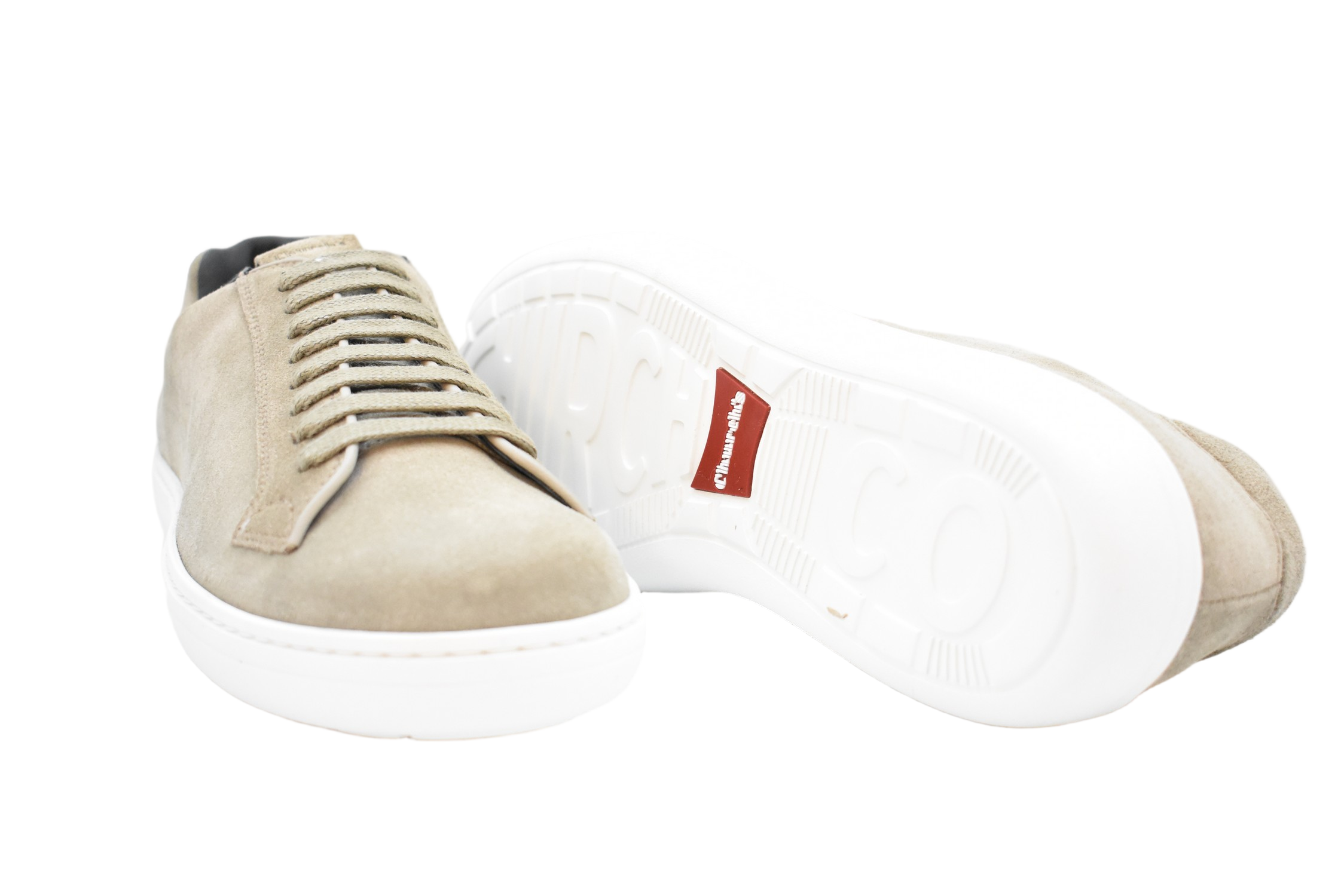 Beige Suede Low-Top Lace-Up Stone Shoes