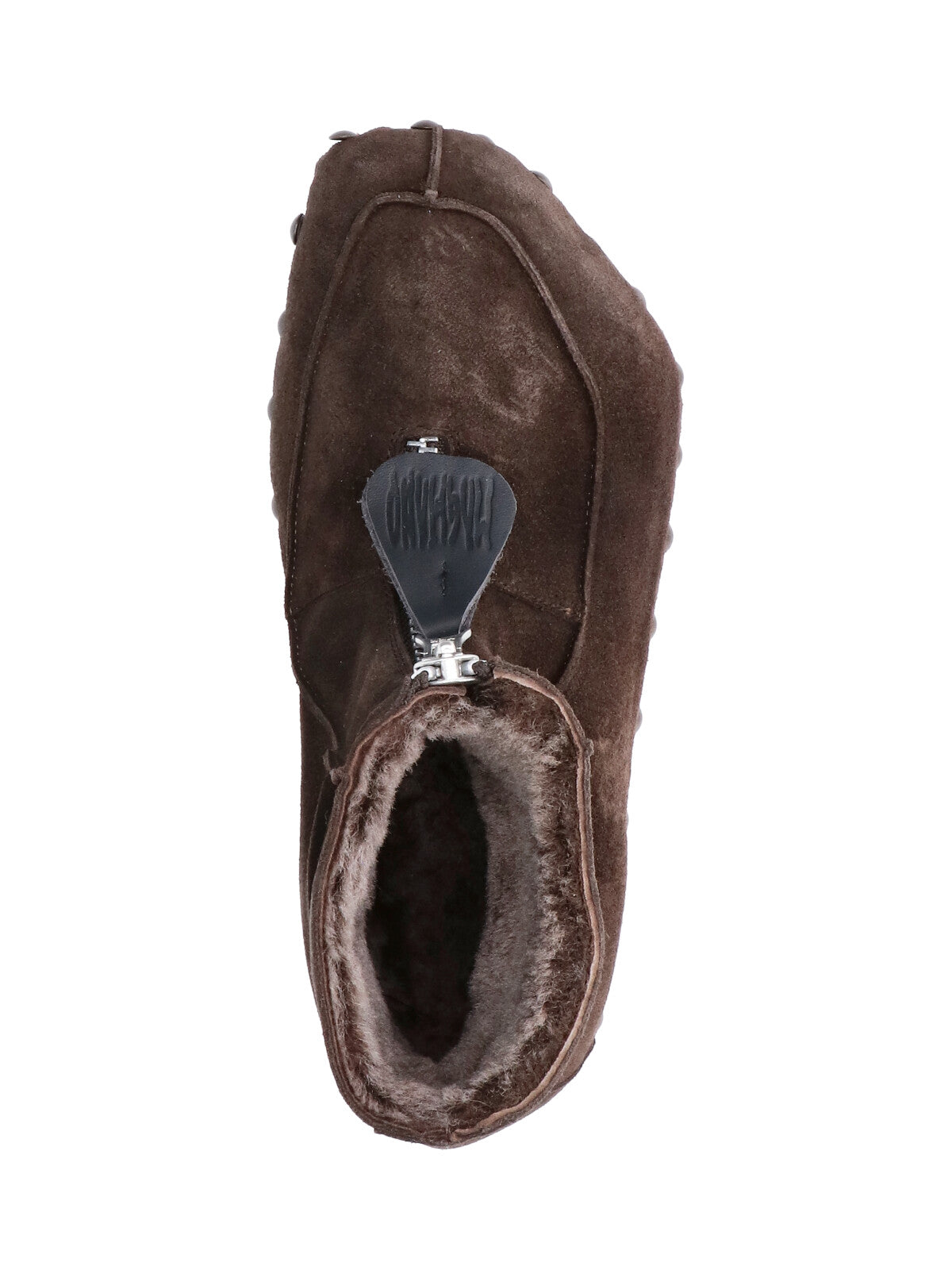 Brown Studded Suede High-Top Boots
