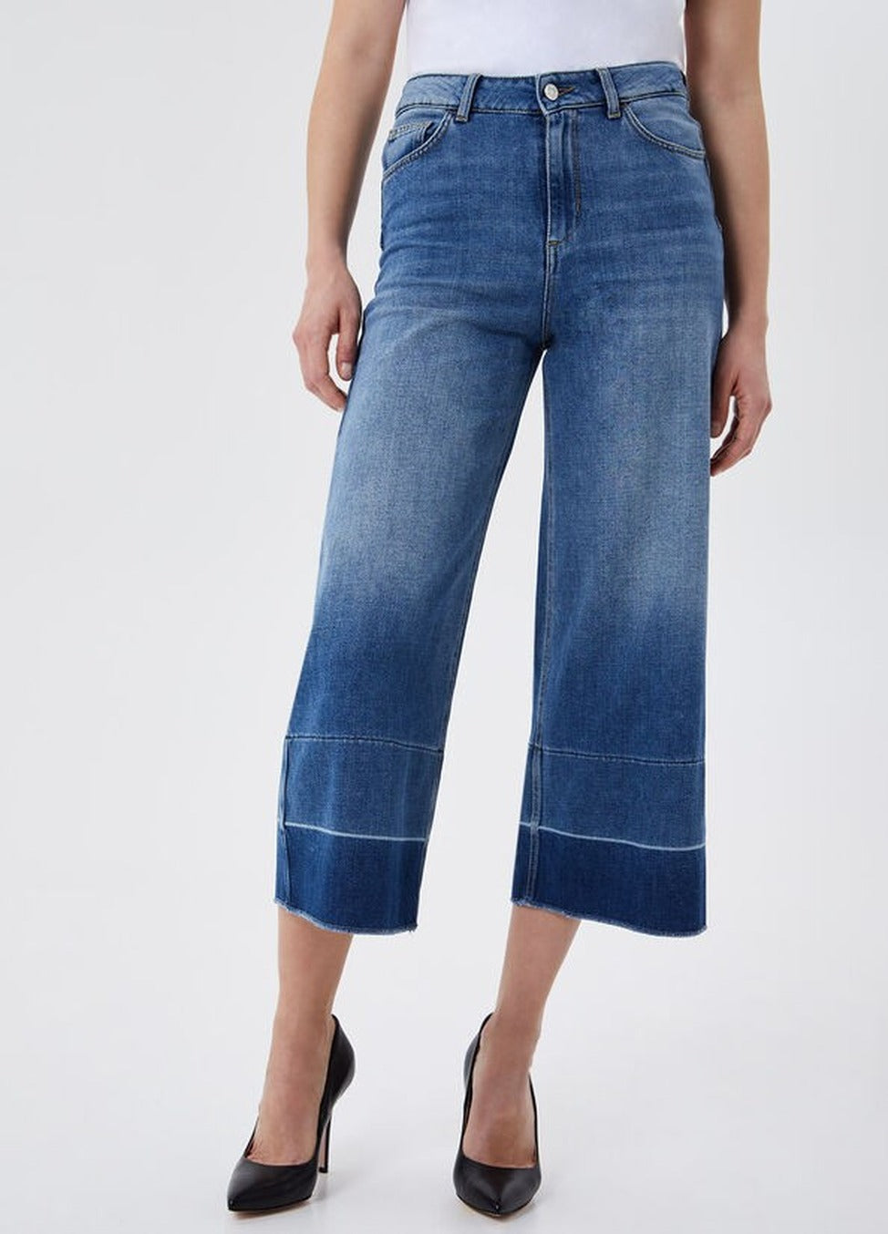 Wide Leg High Waist Denim Jeans