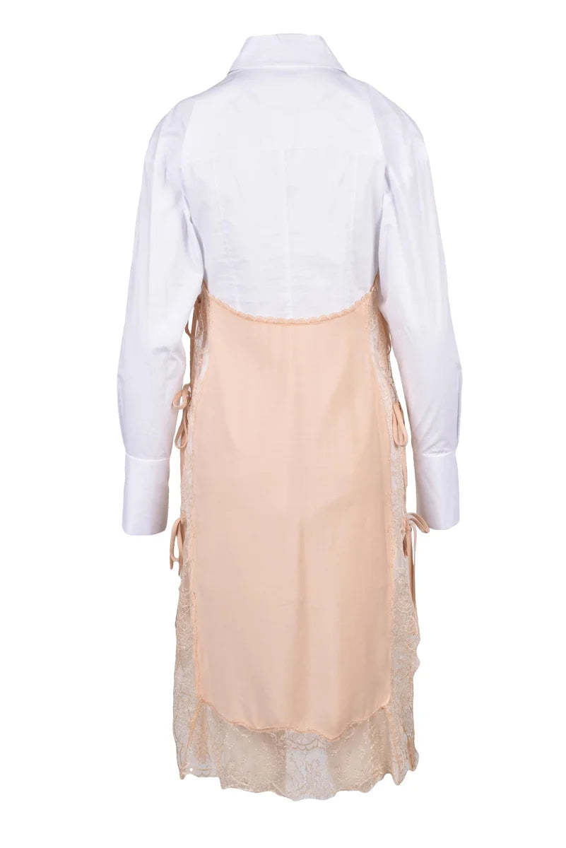 Longuette Dress Lace - White/Beige