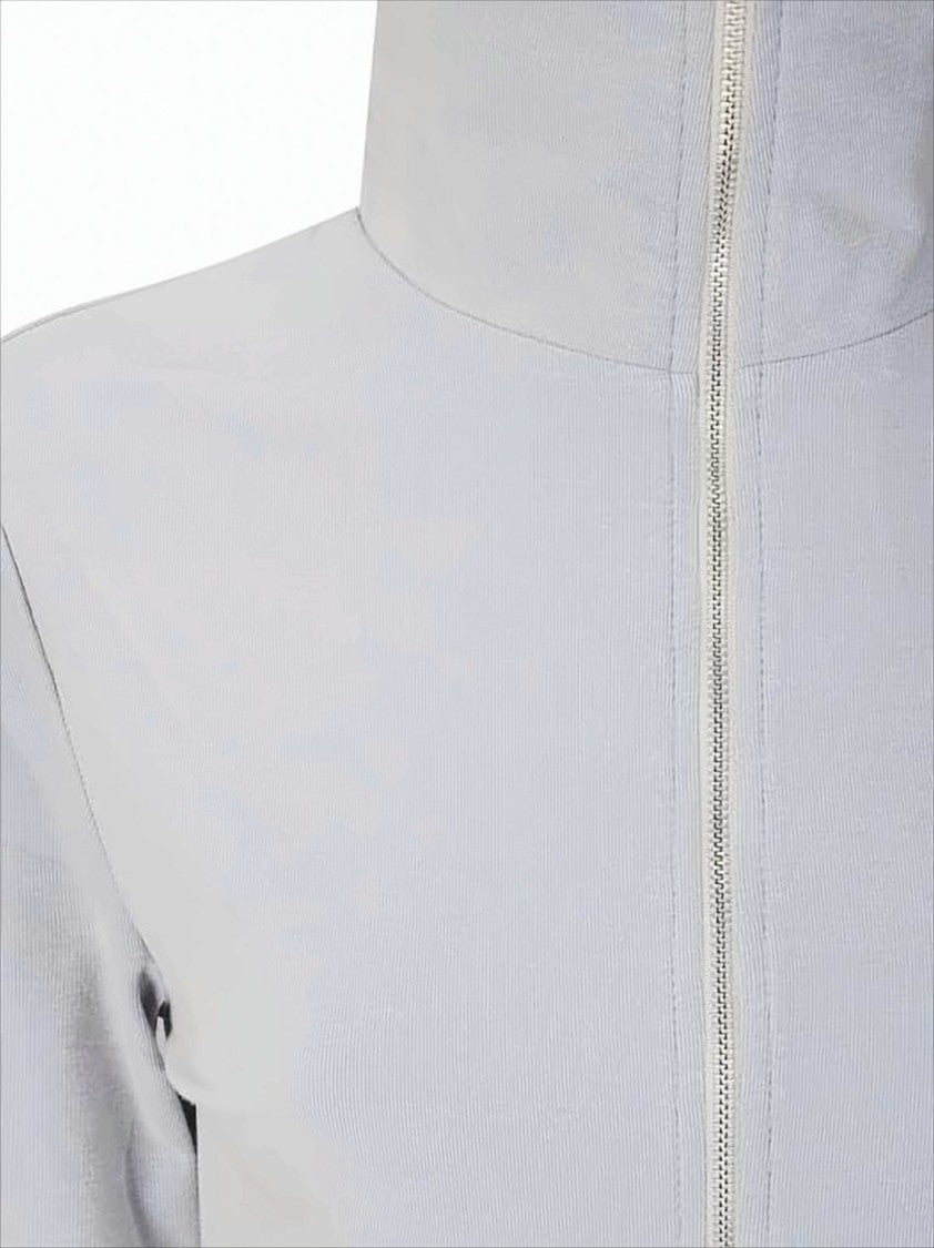 Cropped Long-Sleeve Top with High Stand Collar
