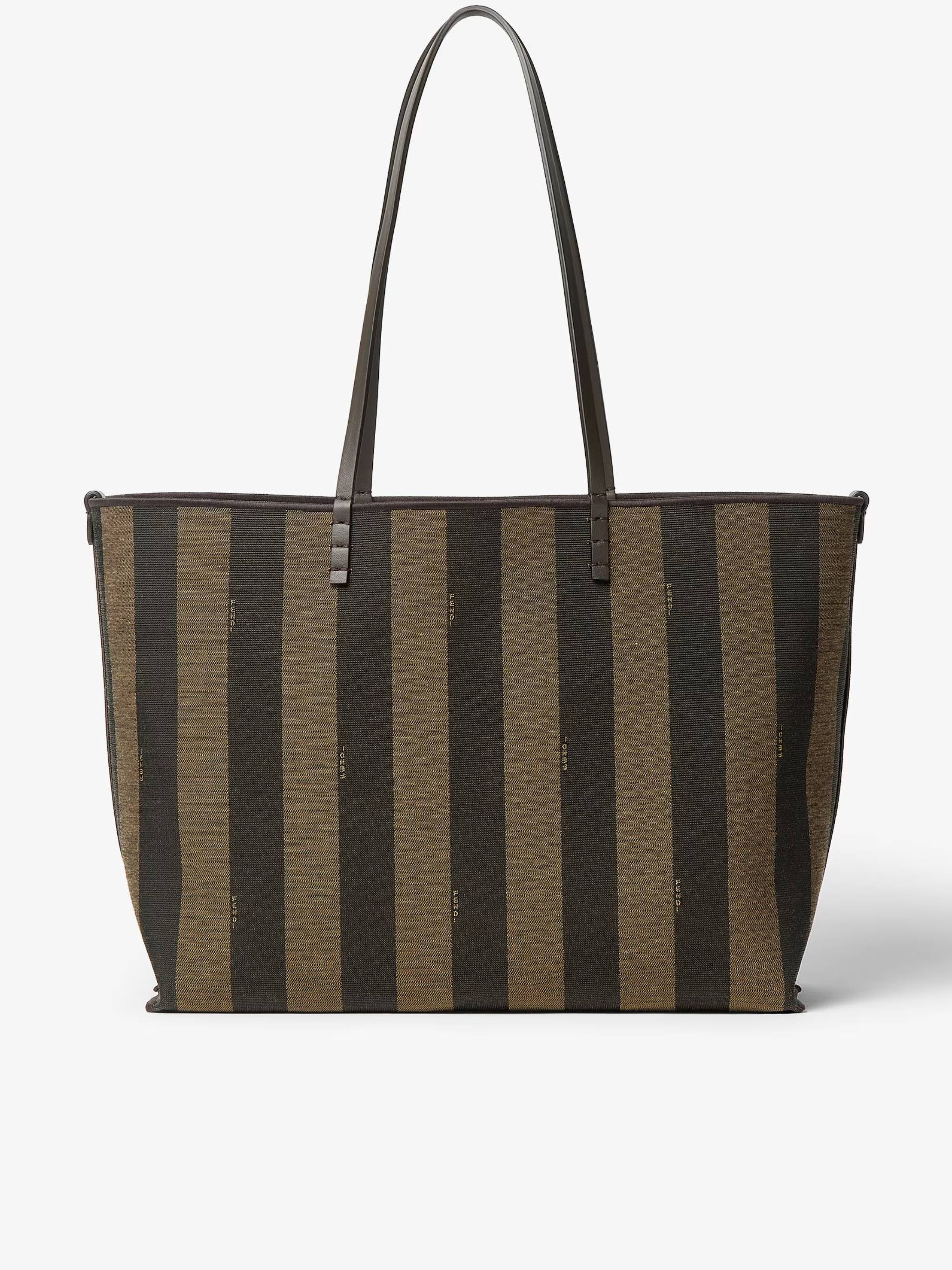 Monogram Tote Bag with Structured Form and Zip Pocket