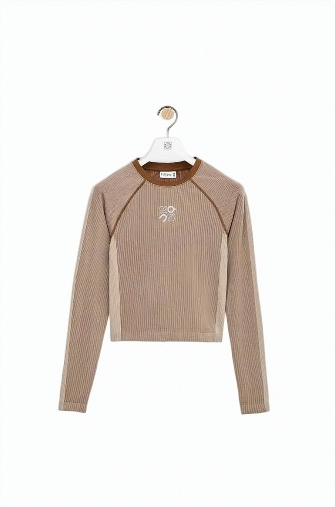 Cropped Long-Sleeved Ribbed Top