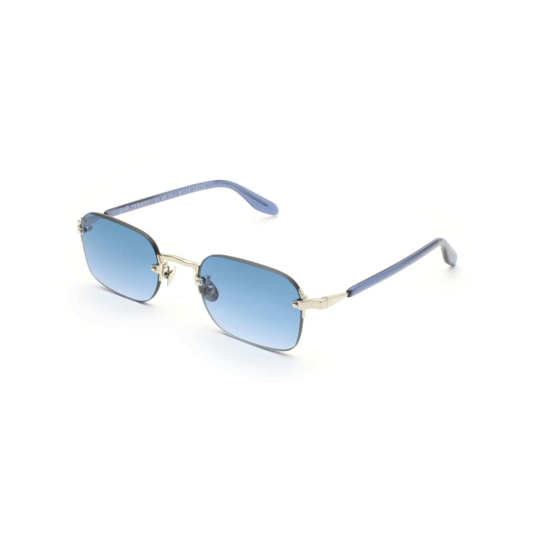 Domsa Metal Frame Sunglasses with Blue-Tinted Lenses
