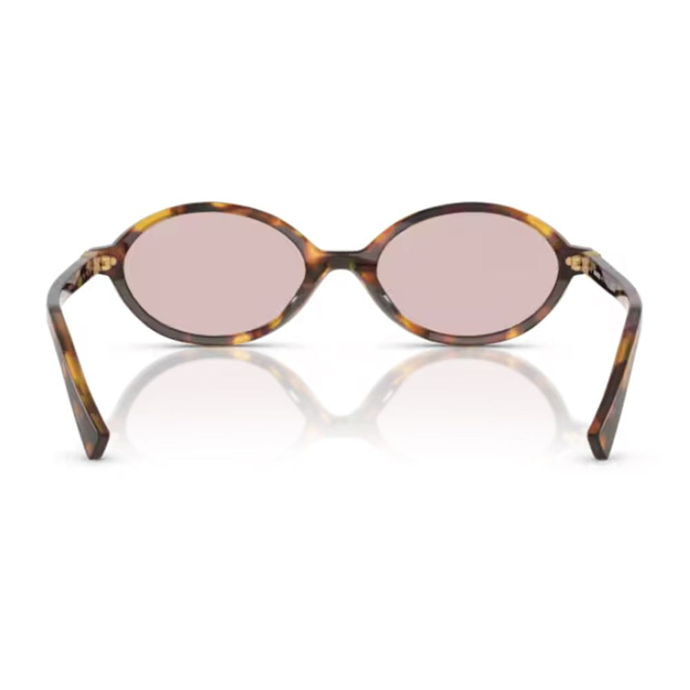 04Zs Miu Regard Honey-Havana Acetate Oval Sunglasses