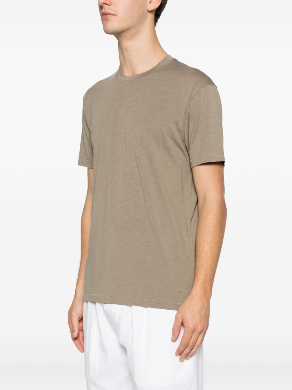 Logo Embroidered Crew Neck T-Shirt