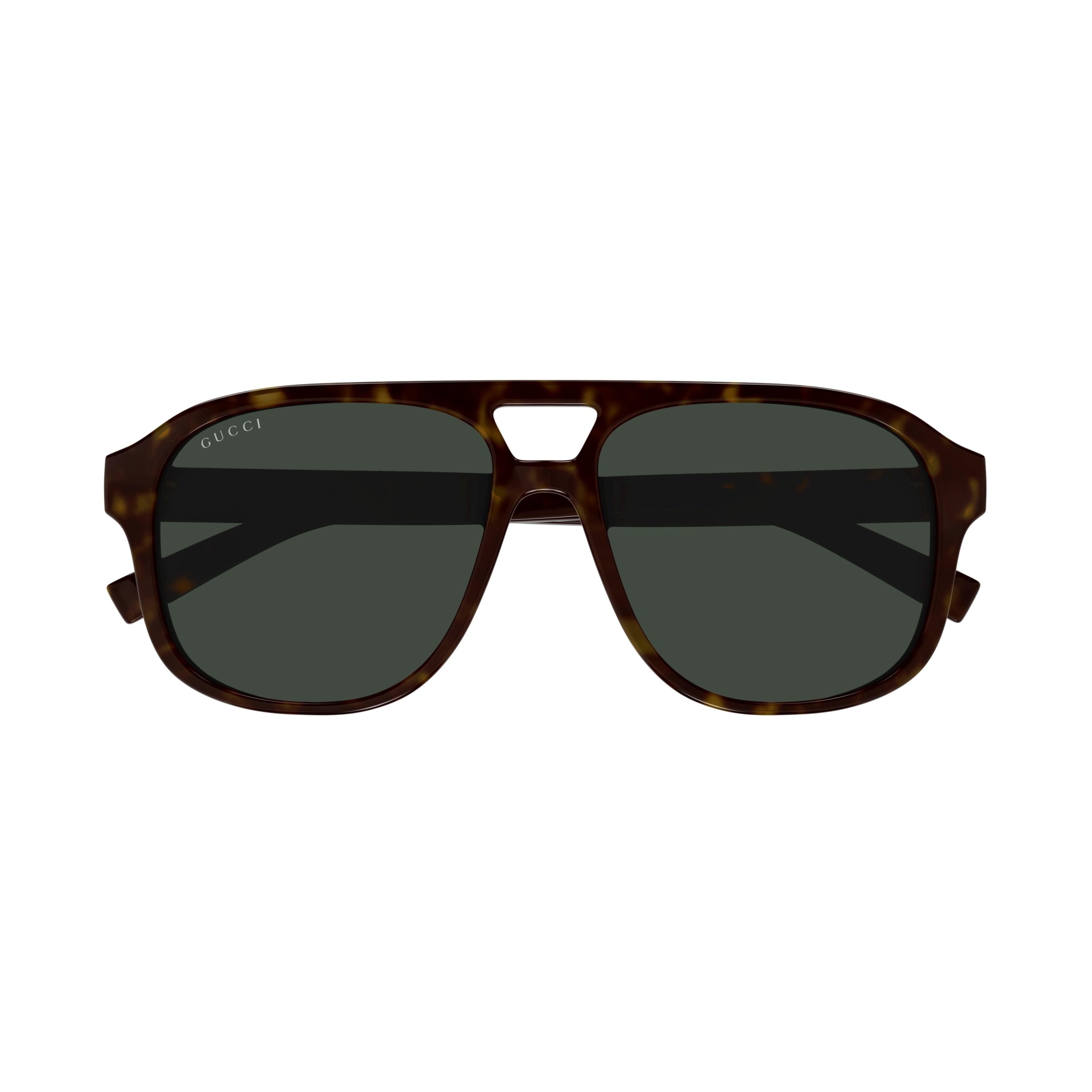 Rectangular Tortoiseshell Sunglasses With Refined Logo Accents