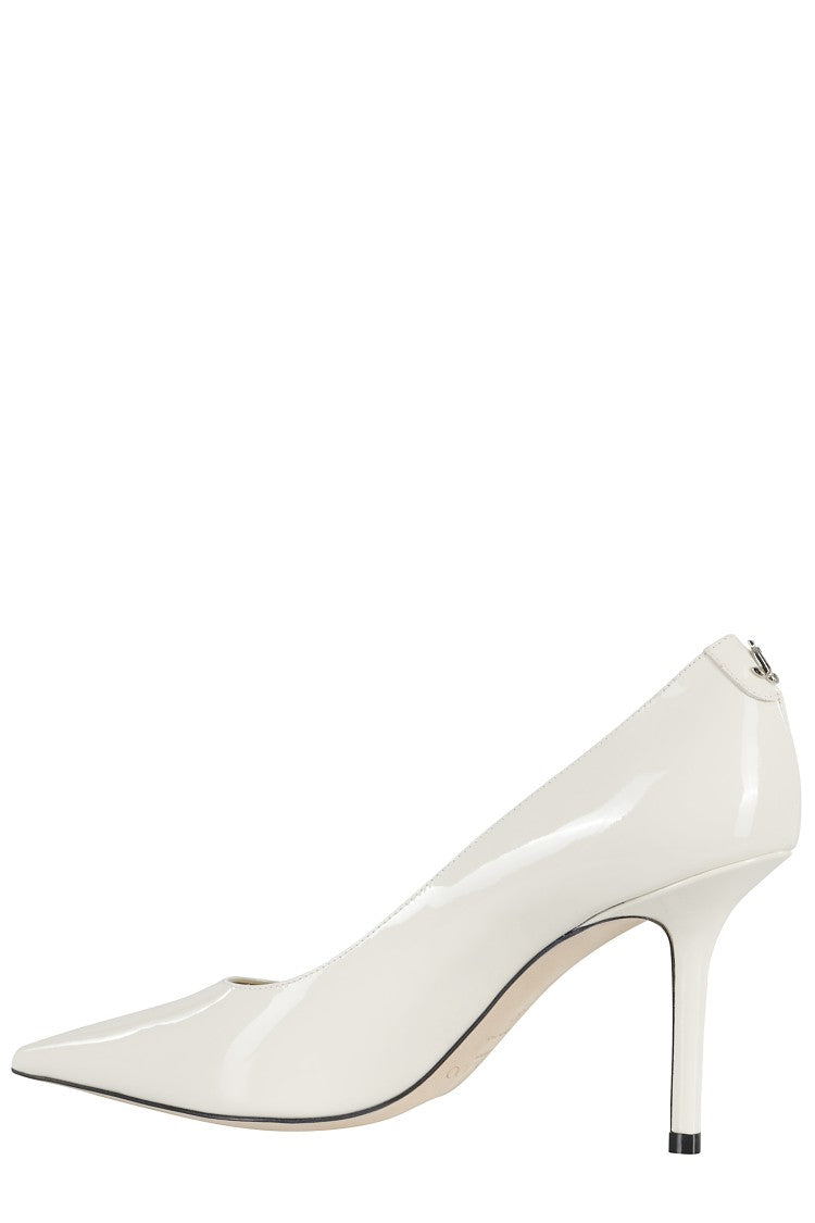 Milk Patent Leather Love 85 Pumps With Pointed Toe Design
