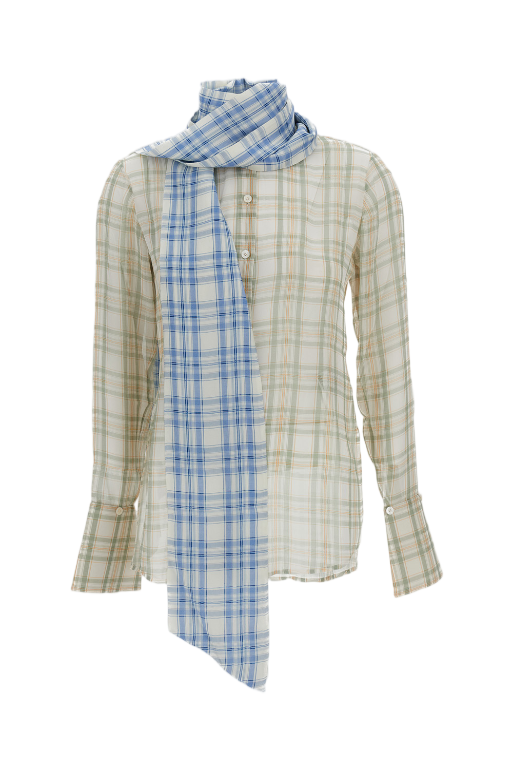 Lightweight Semi-Sheer Plaid Shirt