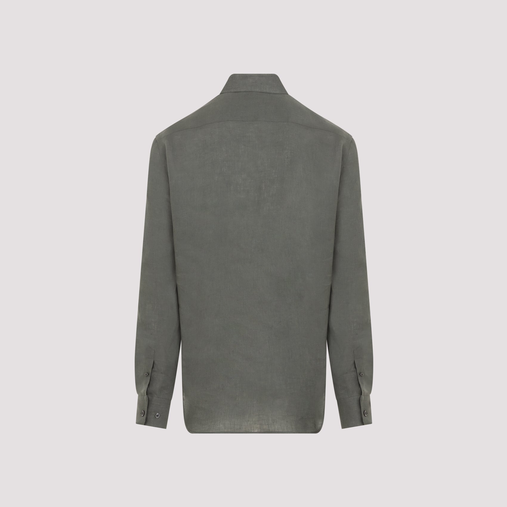 Tailored Linen Shirt with Classic Pointed Collar