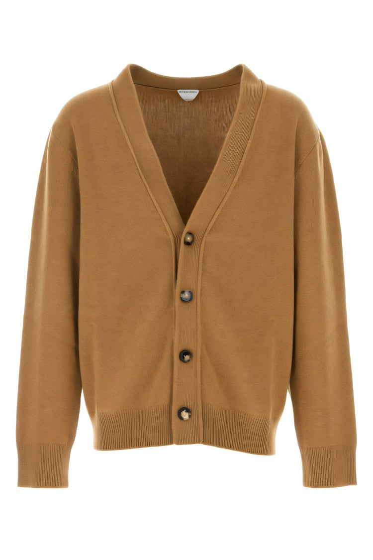 Cashmere Knitwear Cardigan with Unique Diamond Patches