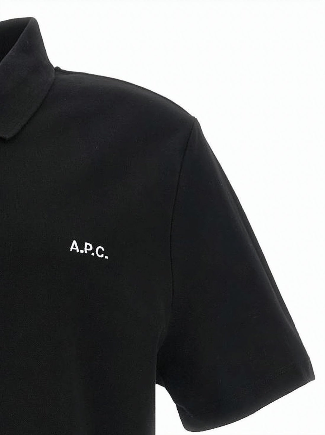 Black Polo Shirt with Traditional Collar
