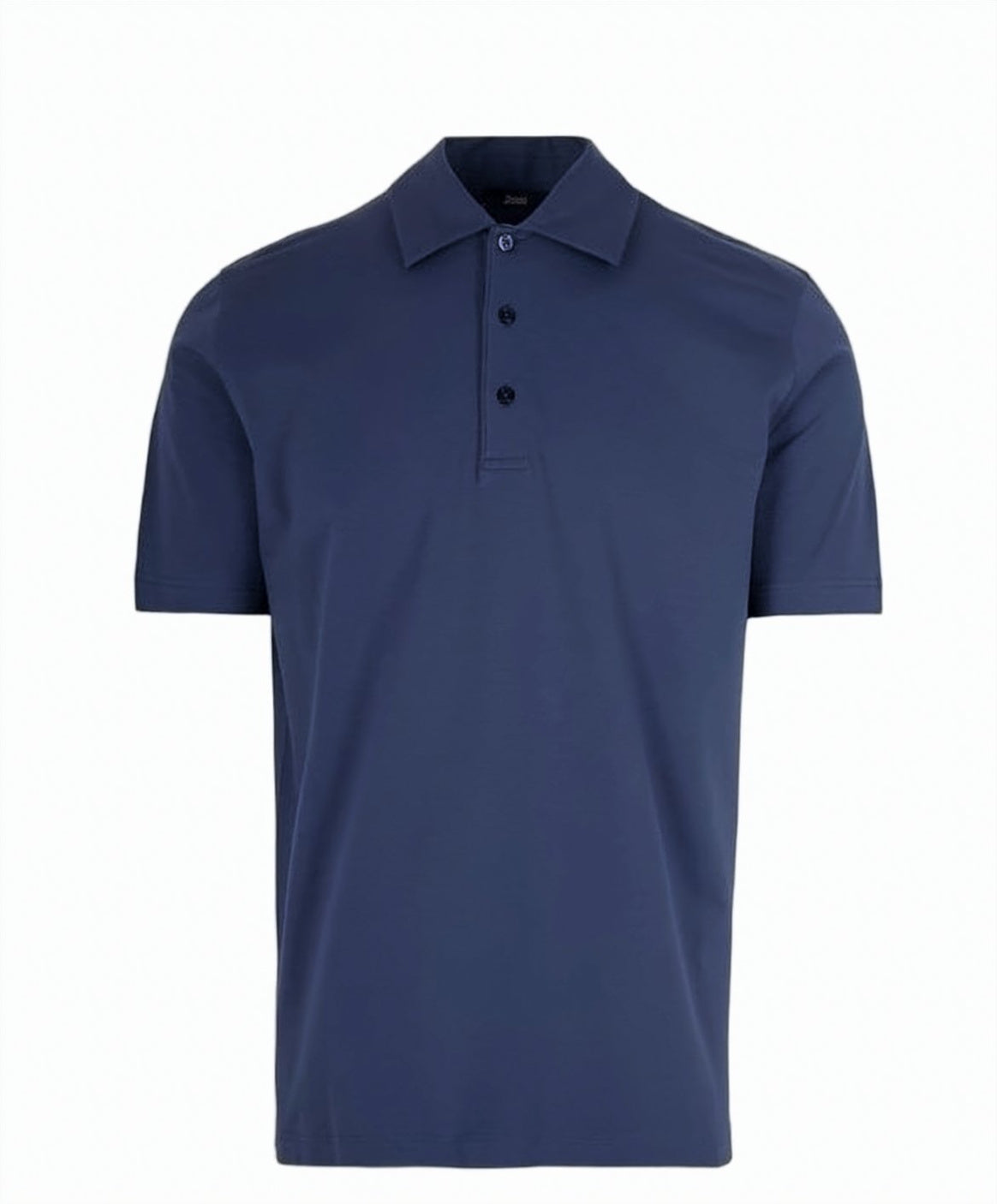 Blue Cotton Solid Color Polo Shirt