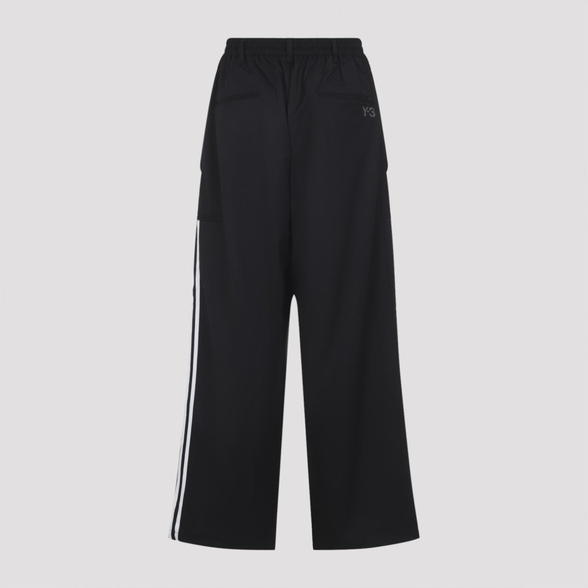 Wide Leg Black Pants With Elastic Waistband