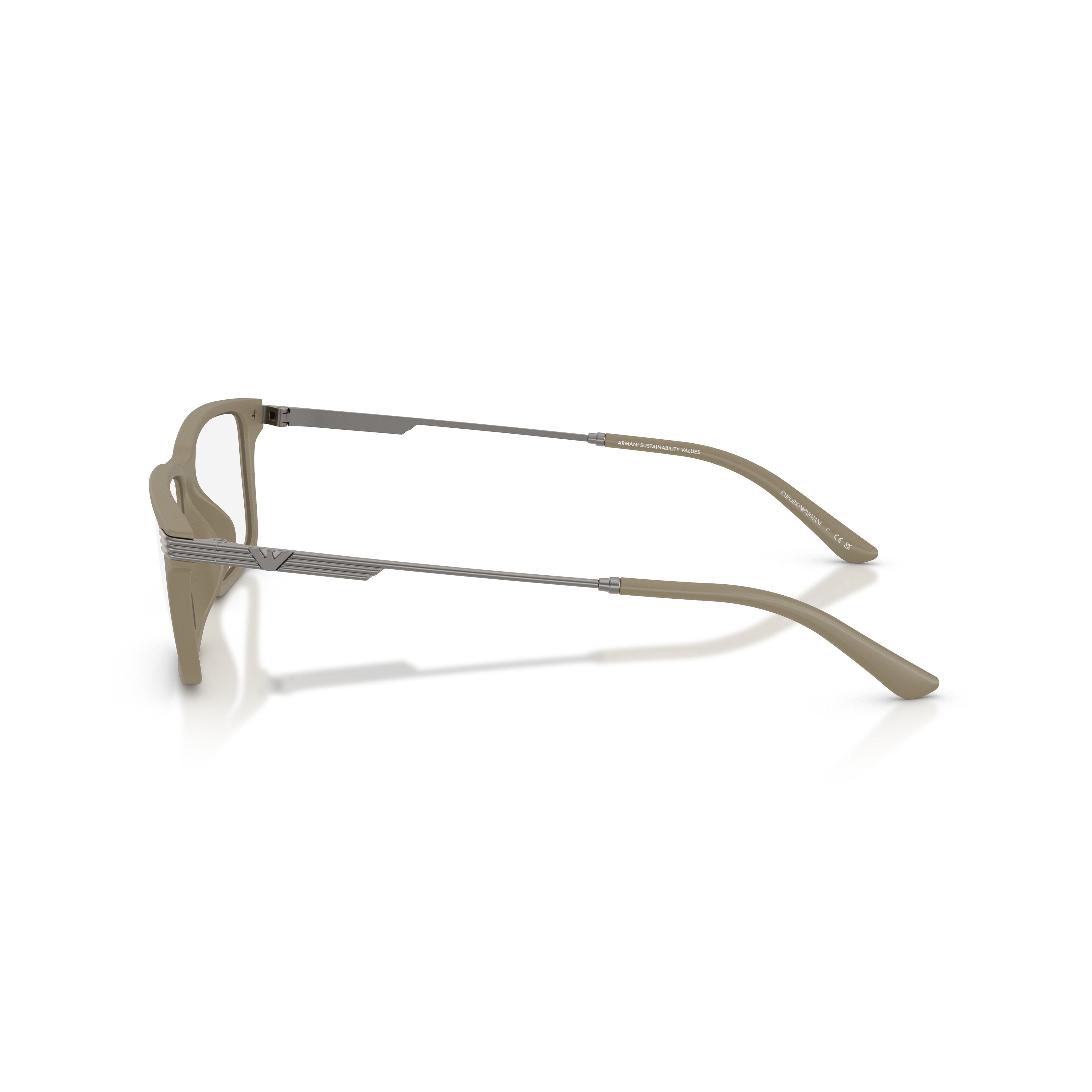 0ea3268u Rectangular Frame Eyeglasses with Metallic Accents