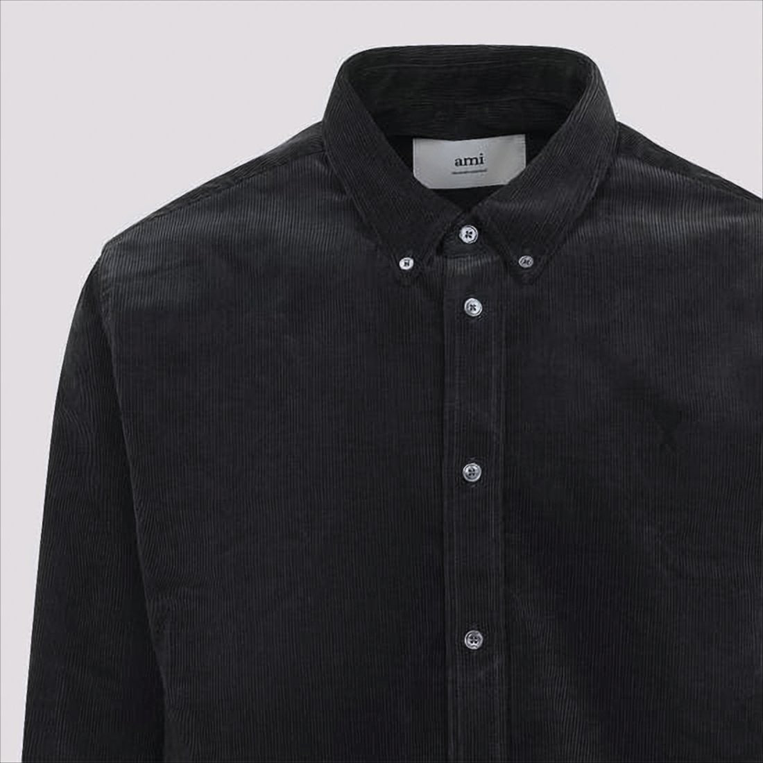 Long-Sleeve Corduroy Shirt with Classic Collar
