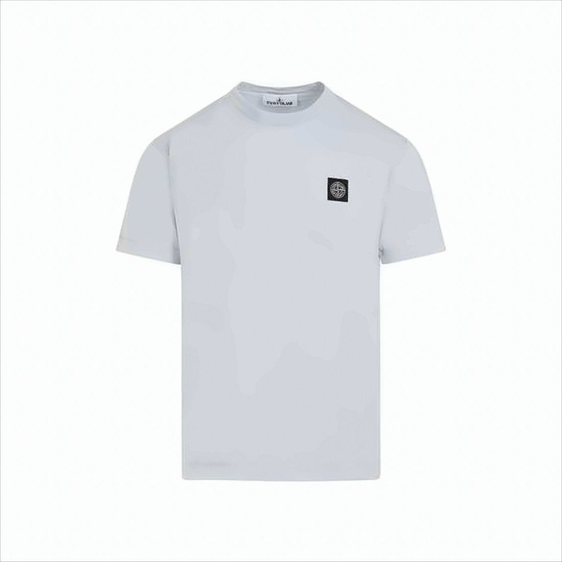 White Short-Sleeve T-Shirt with Iconic Logo Patch