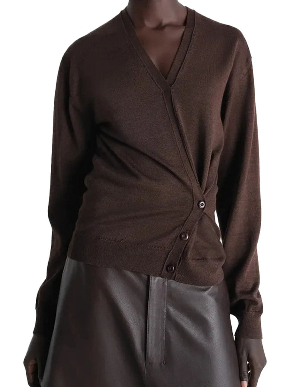 Twisted V Neck Jumper With Wrap-Style Front