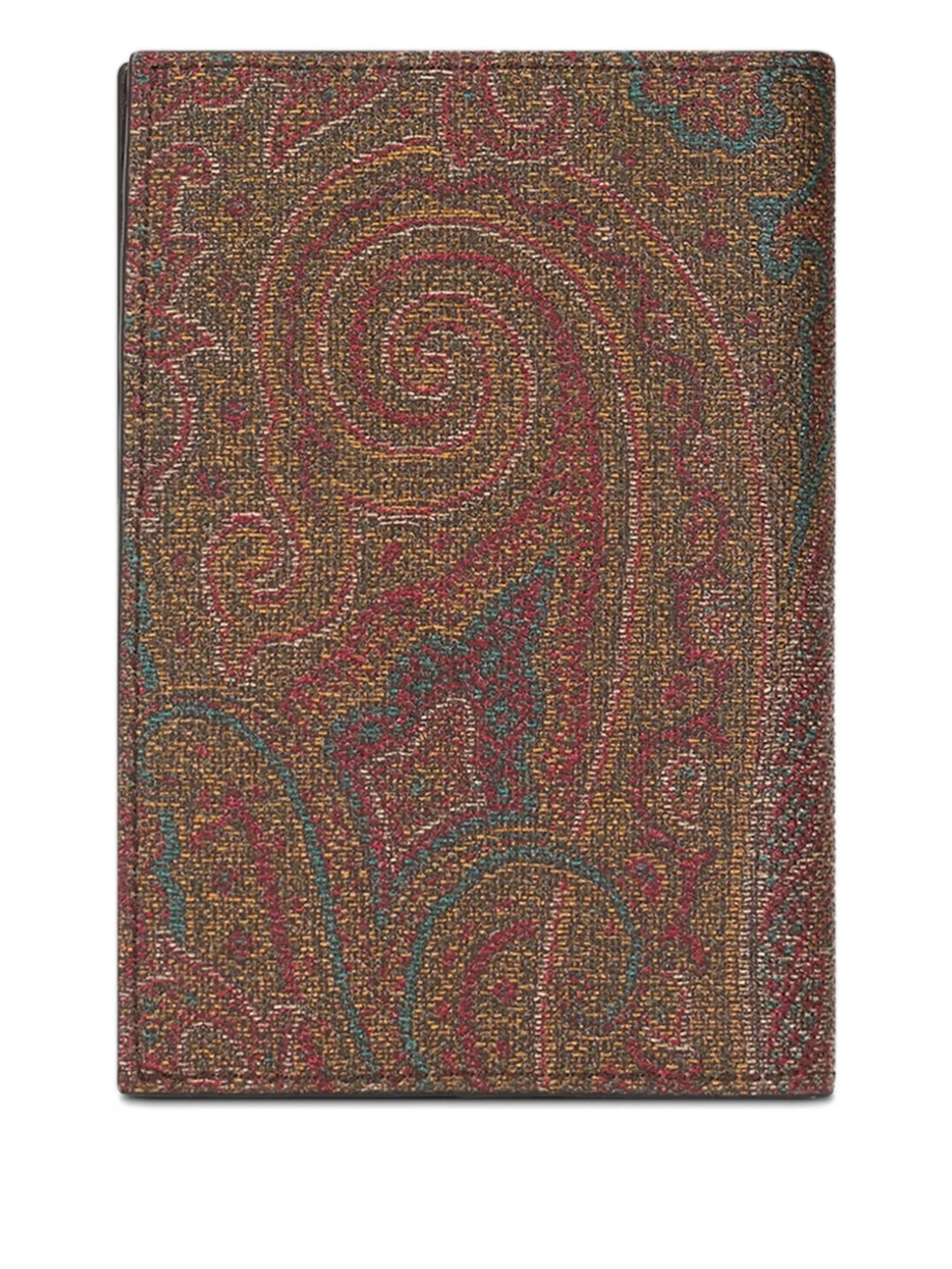 Brown Paisley Pattern Leather Passport Holder