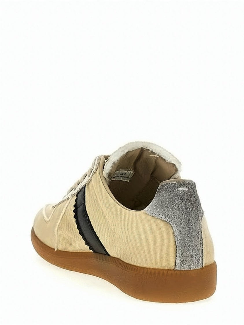 Low-Top Sneakers With Suede Overlays And Zigzag Detail