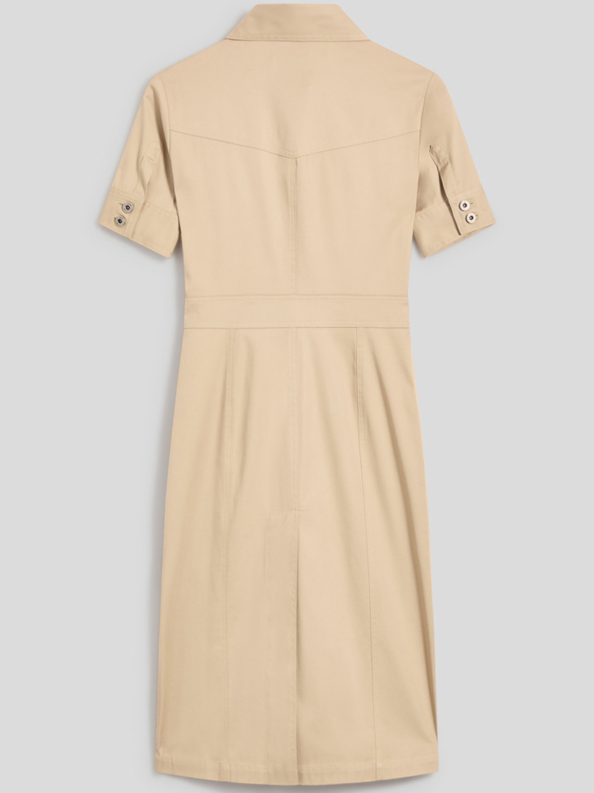 Beige Ady Knee Length Cotton Dress
