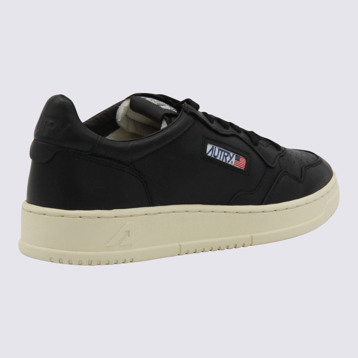 Medalist Black Leather Sneakers with Suede Accents