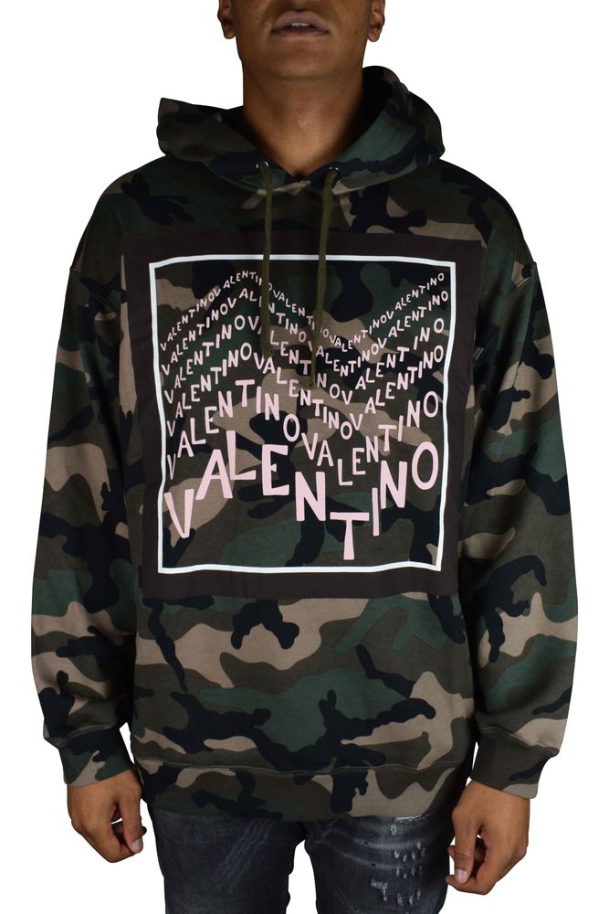 Camouflage Hooded Sweatshirt With Drawstring