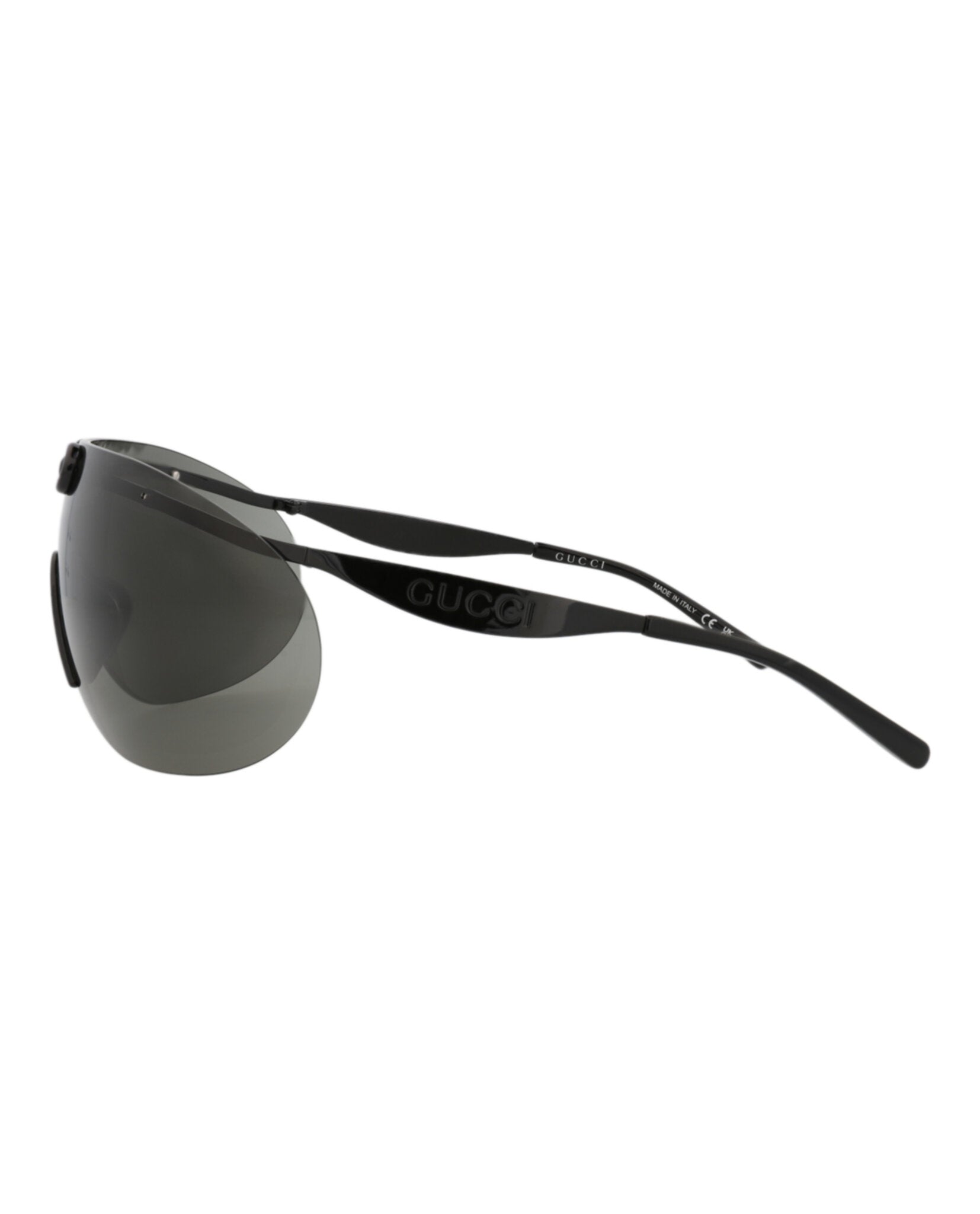 Shield-Frame Metal Sunglasses