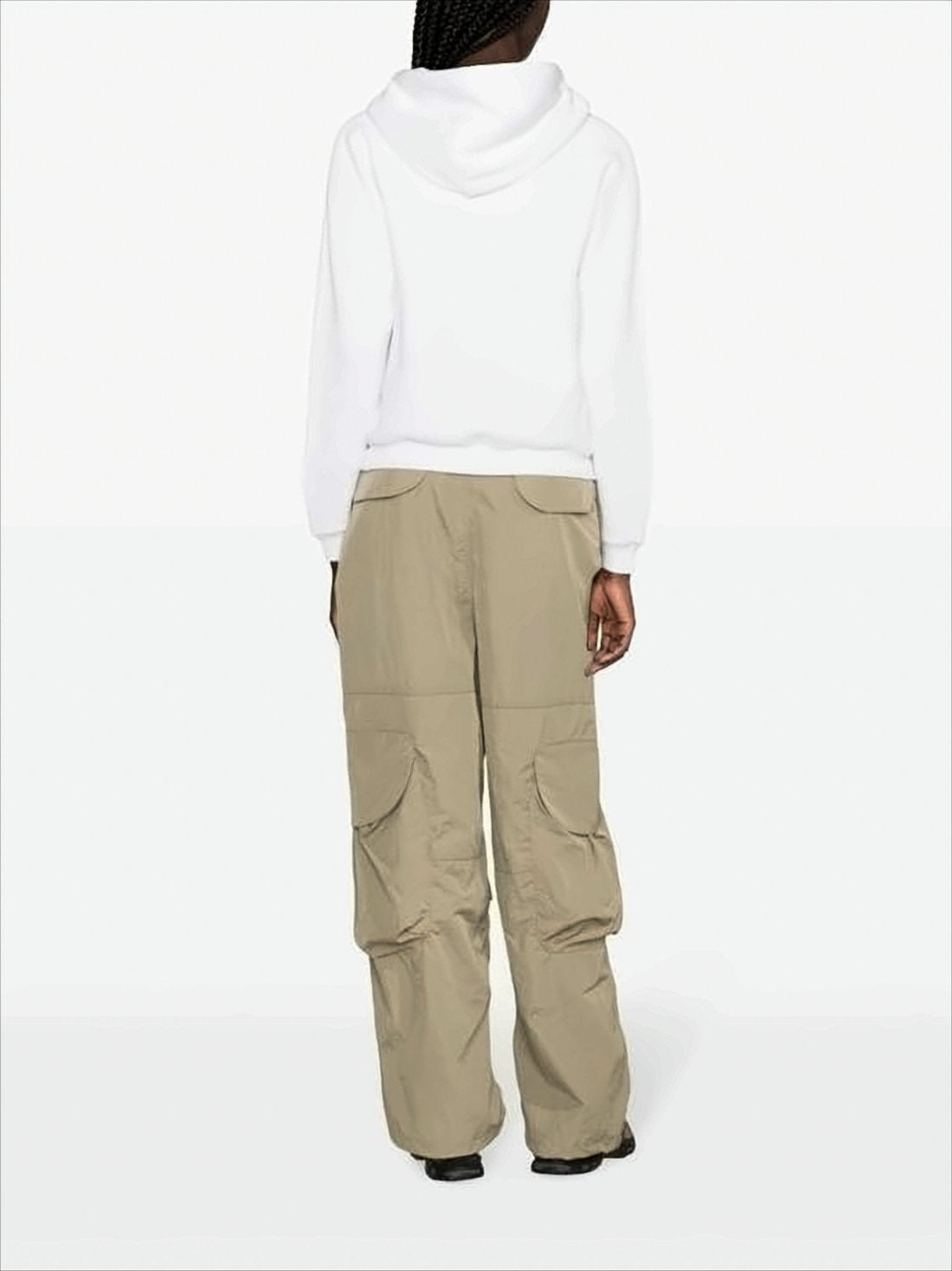 White Pullover Hoodie with Drawstring