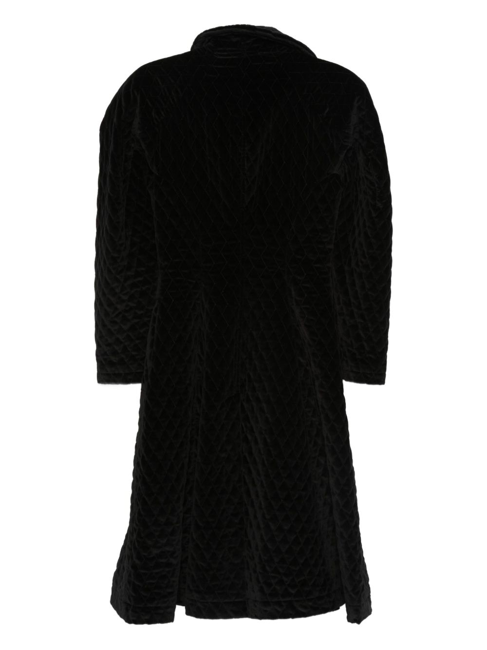 Button Fastening Black Quilted Coat