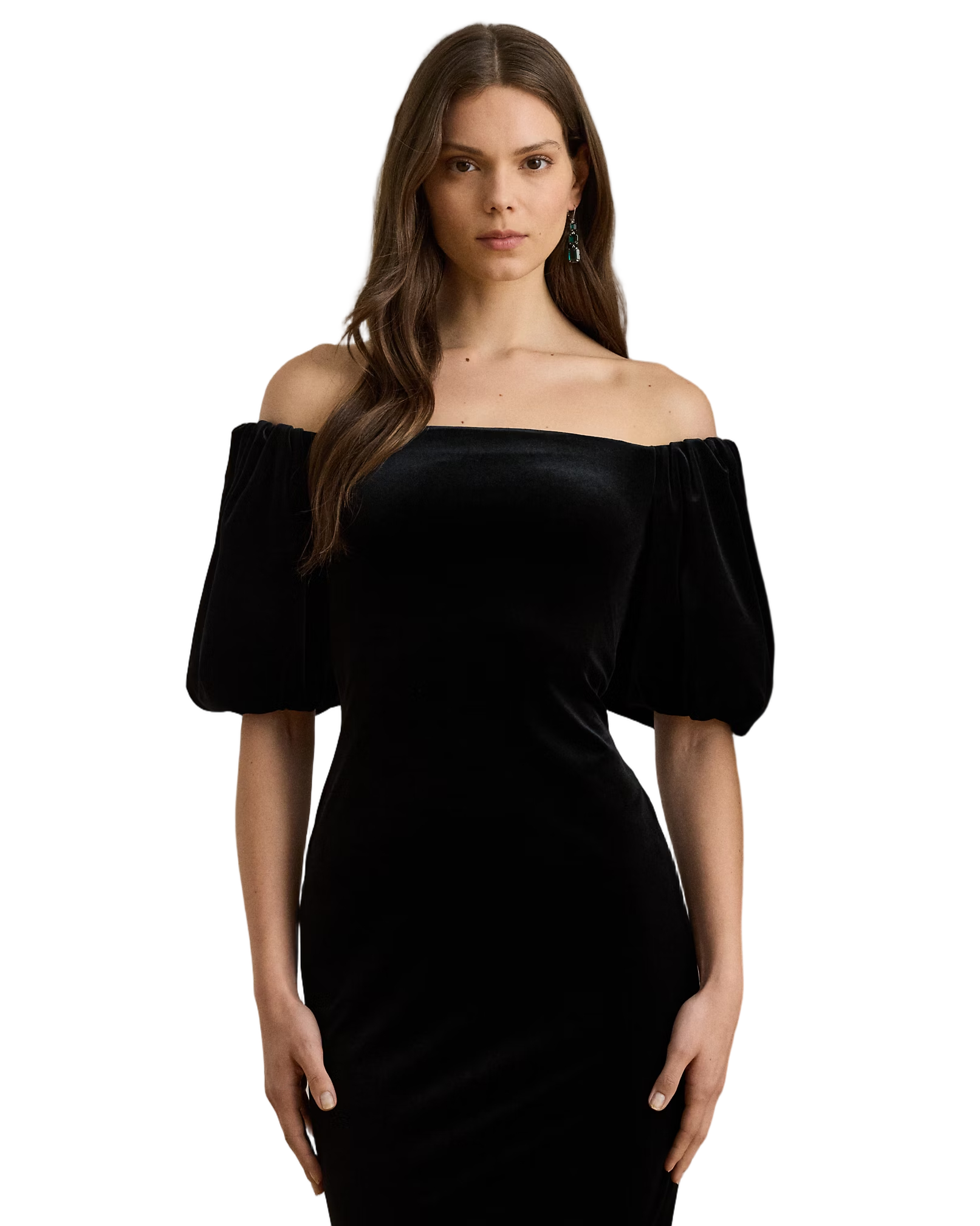 Elegant Cocktail Dress With Off-The-Shoulder Neckline