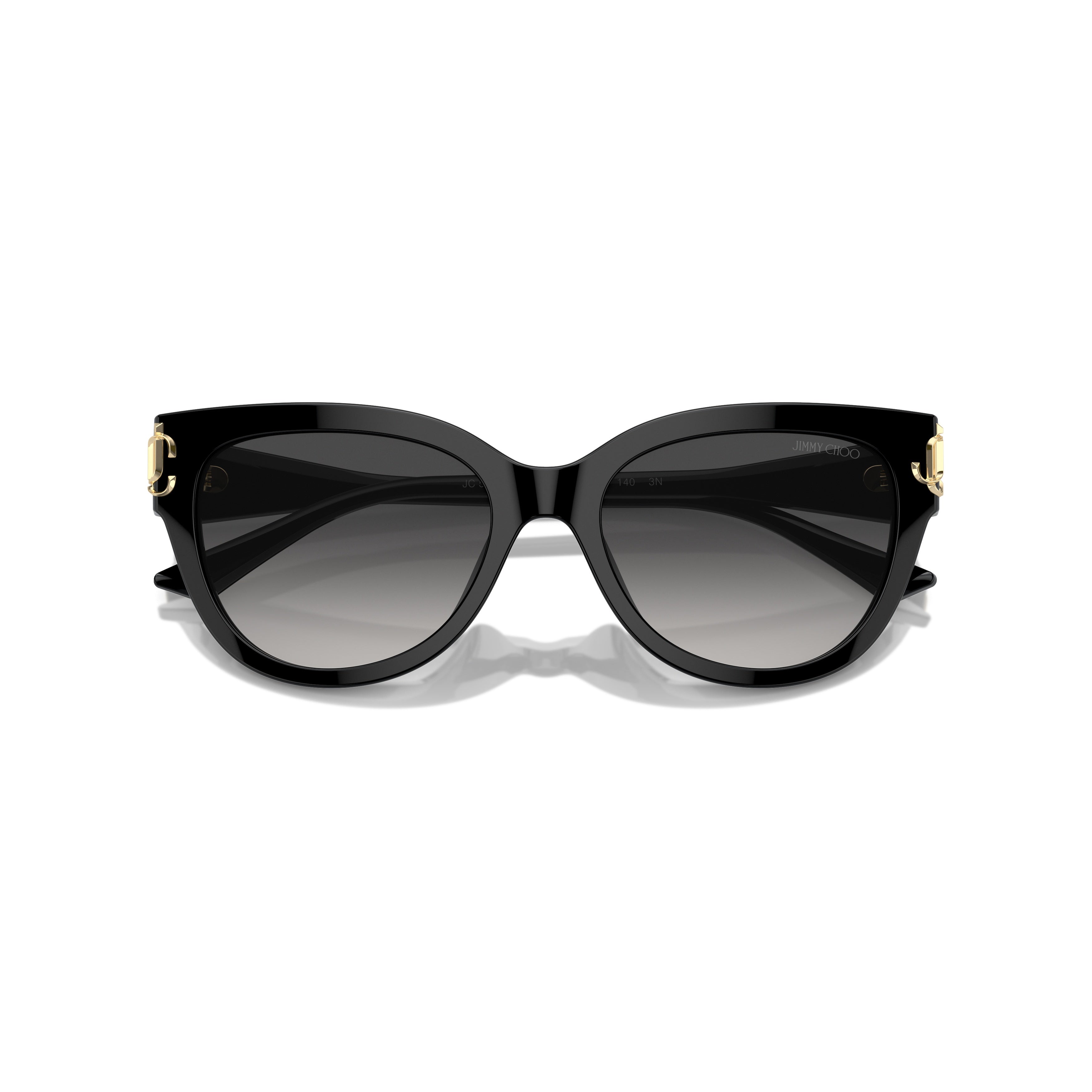 0jc5018u Glossy Black Cat-Eye Sunglasses