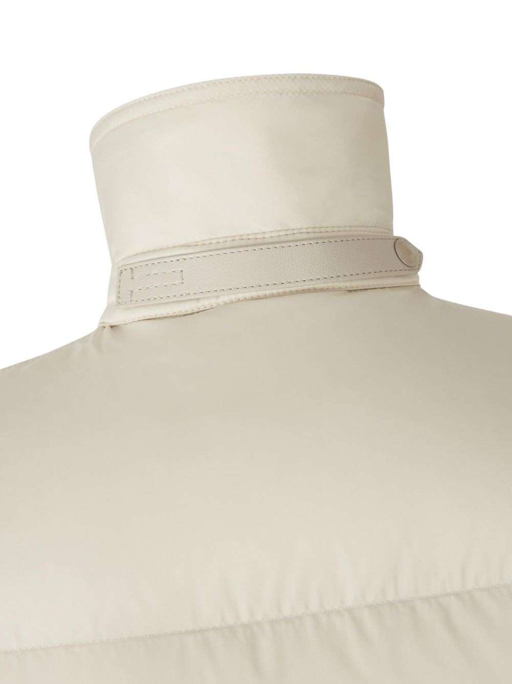 Quilted Down Jacket With Shirt Collar