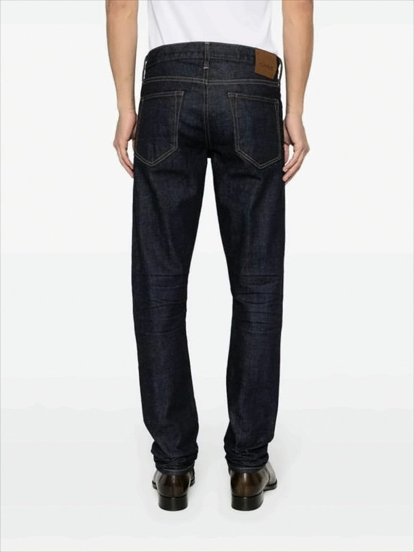 Straight-Leg Indigo Wash Denim Pants