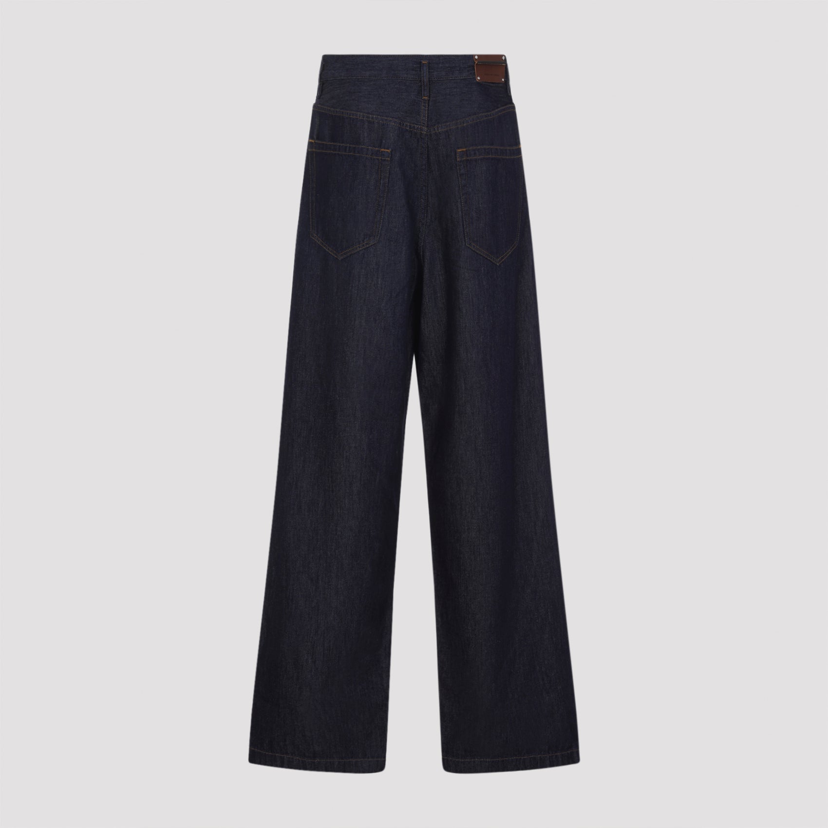 Wide-Leg High-Waist Black Jeans with Classic Five-Pocket Design